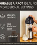 Insulated Stainless Steel Airpot Carafe With Pump 102oz 3L For Parties Party Ready, durable, leak-proof design with easy pour.