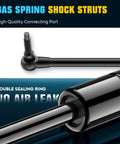 Close-up of gas spring shock struts with double sealing rings for Pair Of Rear Hatch Lift Supports Gas Struts For 2001 2007 Town And Country, 2001 2003 Voyager, 2001 2007 Grand Caravan Interchange 4535 With 25.85 Inch Extended And 18.75 Inch Compressed Length