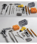 Badass Professional Grade 8 Piece Watch Repair Toolkit With Heavy Duty Link Pin Remover Case Opener And Battery Swap Hardware for home repairs.
