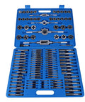 Super Cool Shipenophy 110 Piece Metric Tap And Die Kit With Carbon Steel Tools Covering M2 To Big Sizes Plus Wrench For Serious DIY Repairs, open blue case