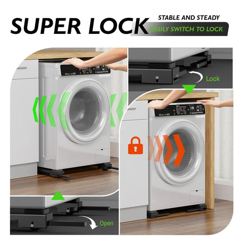 20 To 32 Inch Extendable Appliance Sliders With Liftable Anti Slip Base For Easy No Hassle Moving Of Washing Machines, Dryers, Refrigerators And Heavy Furniture, Heavy Duty Rollers For Smooth Glide And Stable Lift Black