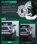 Image of vehicle stability improvement with Two 15mm Wheel Spacers 5x4.5 Bolt Pattern 60.1mm Bore With 12x1.5 Studs 5 Lug Adapters.