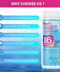 21 In 1 Drinking Water Test Strips Kit For Home Use, bottle with 16 parameters label and 125 strips, waterproof color chart
