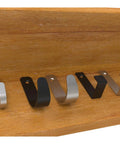 Wooden surface mounted with various beefy heavy duty stainless steel coat hook wall hanger for hats keys towels and bags