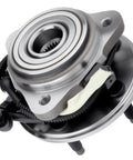 Front Wheel Hub Bearing Assembly for 4x4 Ford Explorer Mercury Mountaineer Sport Trac 1995 to 2002 with ABS 5 Lug 515003 Premium Replacement for 4WD Direct Fit Easy Install, showing top view