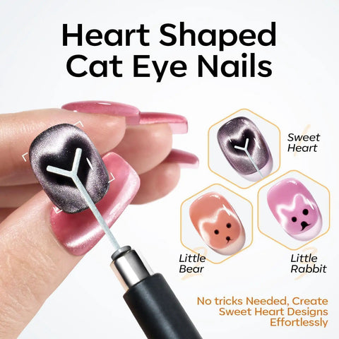 Cat Eye Nail Magnet Set 15Pcs Magnetic Nail Art Tools Kit With Circle, Square And Round Magnets To Create Dramatic Cat Eye Effects In Gel Polish For Dope At Home Or In The Salon