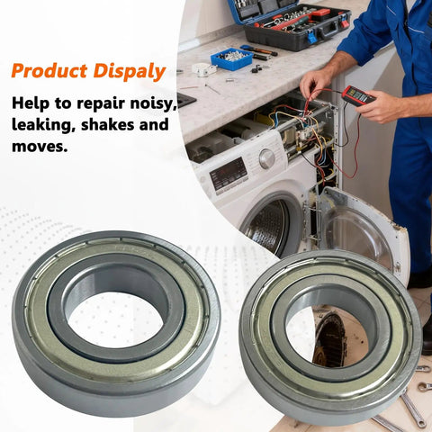 Top Tier Washer Tub Bearings And Seal Replacement Kit Delivers Smooth Operator Spins To Samsung Front Load Machines Quick No Sweat Diy Swap Engineered For Steady Home Hustle Guarantee. Close-up of two steel bearings.