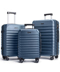 Light Flight 3-piece blue hard-shell luggage set with spinner wheels and TSA lock (20/24/28in)
