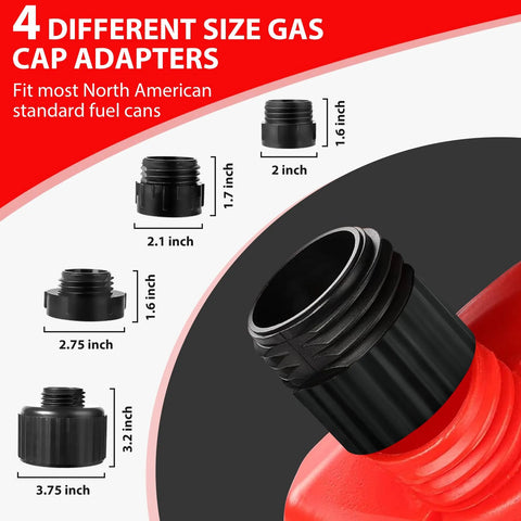 FEEDRON automatic fuel transfer pump; red portable unit with 51-inch hose and 4 gas-cap adapters