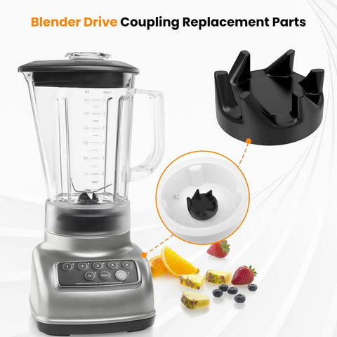 4 Pack Blender Coupler With Spanner Drive Kit Replacement Parts For Popular KitchenAid Blenders Like KSB5 And KSB3 Replaces WP9704230VP WP9704230 AP6013694 9704230 Includes Beefed Up Couplers; black plastic blender drive coupler