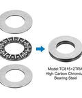 Eight Piece Thrust Needle Roller Bearings With Washers Set TC815 Plus 2TRA shown disassembled and assembled