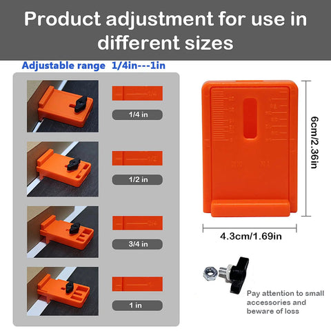 Laminate Wood Flooring Installation Kit spacer adjustable from 1/4 to 1 inch with measurement details shown.