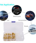 Kick Your Electrical Gear Into High Gear With This 135Pc Cold Pressed Spade Terminals Kit Featuring Durable Brass Male And Female Connectors In 2.8 4.8 And 6.3mm Sizes For Rock Solid Wiring On Cars Machinery And Heavy Duty Power Projects That Never. Brass spade terminal kit in storage box for car, motorcycle and boat wiring