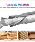 Spiral compression router bit, 2 pcs, solid carbide, 1/2 in shank, 1/2 in cutting diameter, close-up of fluted cutting edges