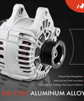 Beefy 12V 115A Clockwise 5 Groove Alternator Replacement For Chevrolet Malibu 2004 To 2005 L4 2.2L And Malibu 2006 To 2008 L4 2.2L Plus Saturn Ion 2006 To 2007 L4 2.4L Sedan Or Coupe With Easy Install And Plug And Play 15781434