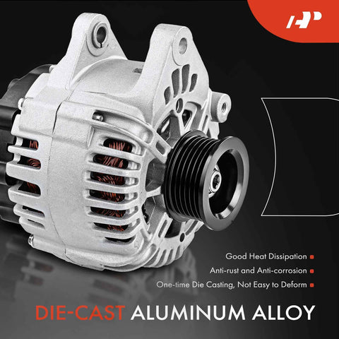 Beefy 12V 115A Clockwise 5 Groove Alternator Replacement For Chevrolet Malibu 2004 To 2005 L4 2.2L And Malibu 2006 To 2008 L4 2.2L Plus Saturn Ion 2006 To 2007 L4 2.4L Sedan Or Coupe With Easy Install And Plug And Play 15781434