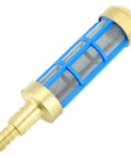Pro Grade Heavy Duty Water Hose Filter For Three Quarters And Five Eighths Inch Hoses with brass suction strainer and nylon frame