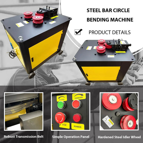 Electric Rebar Arc Bender For Steel Bars Creating Perfect Circles In Seconds With 4KW Motor showing operation panel and robust design.