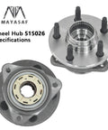 Front Wheel Hub Bearing Assembly for Ford Ranger and Mazda B4000 1998-2000 Front Disc Rear Drum 2-Wheel ABS, OE-Quality