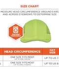 Safety Bump Cap Baseball Hat Style With Removable HDPE Shell And Foam Padding Size Chart, Reflective Short Brim Skullerz 8950