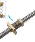 2 Pack Anti Backlash Spring Loaded Nut Elimination Gap Brass Nuts Upgrade Kit on T8 lead screw, detail view with inset.