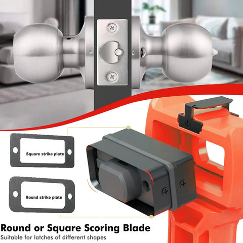Premium Door Lock Installation Kit With Switchable Blades And Top Chisel Latch Mortise Tool Perfect For 1 3⁄8 To 1 3⁄4 Inch Thick Doors And Serious DIY Home Pros Who Need Reliable Hardware Solutions Fast. round and square strike plates with mortise latch tool