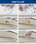 Steps to use Fiberglass Boat Repair Kit Color Match Gel Coat For Boats, applying marine epoxy filler to repair hull damage.