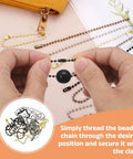 Gold Tone Ball Bead Chain Bulk 3.9 Inch Links For Jewelry Making And Keychains, 120 Pcs Metal Dog Tag Beaded Extension Chains used on a zipper clasp