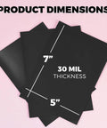Pack Of 25 Non Adhesive Flexible Magnetic Sheets For Arts And Crafts, Easy To Cut 5 By 7 Inch 30 Mil Thick black sheets on display