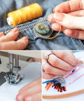 12 Color Sewing Thread Kit With Needle Threader For Hand And Machine, DIY Home Sewing Set in use for embroidery and repair