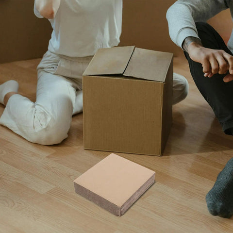 12 Pack Cardboard Box Dividers For Moving And Packing Supplies Protective Filler Pads For Fragile Items on floor next to closed box