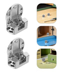 Pro Grade Heavy Duty Hidden Folding Table Leaf Hinges 4 Pack Zinc Alloy Concealed 90 Degree Flush Cabinet Door Hinges, shown in installation contexts