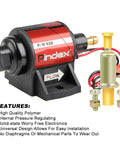 Universal 12V Electric Gasoline Fuel Pump 28 GPH Low Pressure Transfer Pump For Carburetors Two To Three Point Five Psi Shown