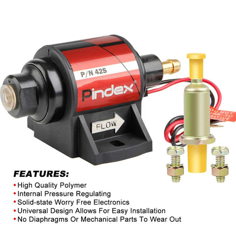 Universal 12V Electric Gasoline Fuel Pump 28 GPH Low Pressure Transfer Pump For Carburetors Two To Three Point Five Psi Shown