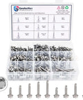 400 Piece Stainless Steel Self Tapping Screws Kit For Metal And Sheet Metal With Hex Washer Head Self Drilling Assortment
