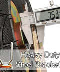 Close-up of Heavy Duty Steel Brackets measuring eight inch rubber wheel from Smooth Operator Heavy Duty Industrial Casters.