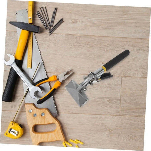 Metal Bender Hand Seamer Tool With Straight Jaw Pliers for roofing and sheet metal projects on wood surface with other tools
