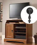 Set Of 4 Antique Teardrop Cabinet Pulls In Black Finish, Zinc Alloy Drawer Knobs With Mounting Screws shown on wooden cabinet