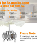 Universal Quiet Bathroom Vent Fan Motor Replacement S1200A000 For NuTone Broan 686 M686 687 870 50CFM 3000RPM 120V Exhaust Fan Motor With Plug And 5 Blade Wheel Easy Install image showing the fan motor with 5-blade wheel, part numbers listed in design, and compatibility note.