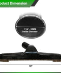 One Stop Universal Vacuum Floor Brush 10 Inch Wide With Soft Bristles For Non Scratch Cleaning, hose fitting 1 1/4 inch 32mm