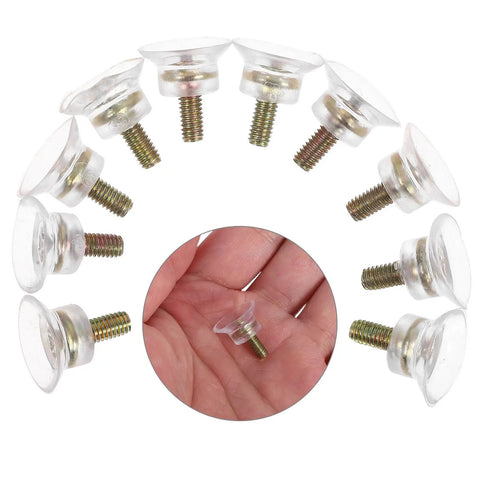 10 Pack No Drill Strong Screw Rod Furniture Pads With Suction Cups Non Slip Floor Protectors shown in hand