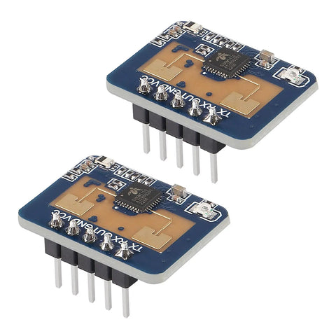 Two LD2410C Human Presence Radar Modules 24GHz Millimeter Wave Sensors for non-contact detection with UART and GPIO output in a 2-pack.