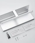 Double Toilet Paper Holder With Shelf And Phone Storage, Wall Mount, Self Adhesive Roll Dispenser, Rustproof Aluminum, Brushed Nickel Finish