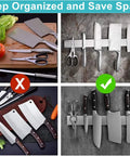Wall Mounted Magnetic Knife Holder 10 Inch Heavy Duty Knife Magnetic Strip for Refrigerator Mount with assorted knives