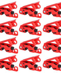 Pack of 12 Lockout Tagout Circuit Breaker Lock for Standard Single and Double Toggles Pack of 12 Heavy Duty Pro Grade Durable Polypropylene and Nylon for 12mm or Smaller Toggle Bars shown in red
