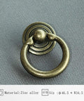 Antique Bronze Ring Drawer Pulls Handles For Cabinets And Dressers, 1.5 Inch Length Ring Knob Style, Zinc Alloy