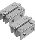 Heavy Duty Double Sided Stainless Steel Glass Door Hinges For Cabinets And Display Cases Quiet Smooth Operation Adjustable Square Glass Door Clamps For Wine Cabinets 2 Pack Noiseless Hassle Free Install