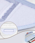 12 Pack Replacement Microfiber Mop Pads For S7 S7 Plus S7 MaxV S7 MaxV Plus S7 MaxV Ultra S7 Pro Ultra S8 S8 Plus Vacuum Robots VibraRise Wet Mop Cloths In Blue Gray, showing close-up of pad texture and fitting detail