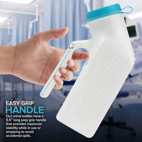 Portable Male Urinal Bottle 35 Oz With Screw On Lid On The Go Spill Proof Nighttime Urinal For Men Travel Urinal For Seniors