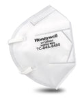 N95 Flatfold Respirator Mask, 20 Pack, NIOSH Approved, White, One Size Fits All, side view showing branding and nose clip.